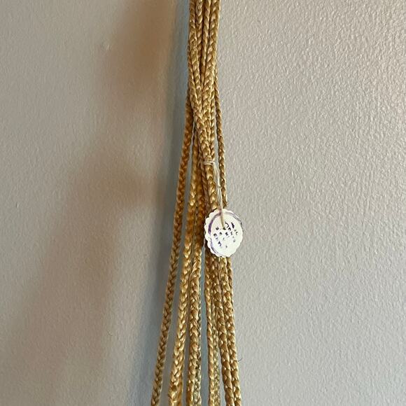 Vintage Bangladesh Hand-Made Macrame Plant Hanger 43” Boho Bohemian - Picture 6 of 8